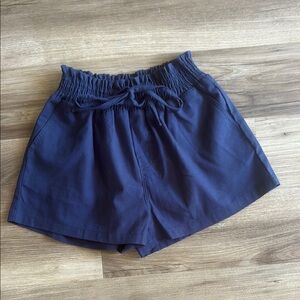 Navy Linen Cotton Shorts Sz S Coastal Cowgirl‎ Boho Cottagecore by Shop the Mint